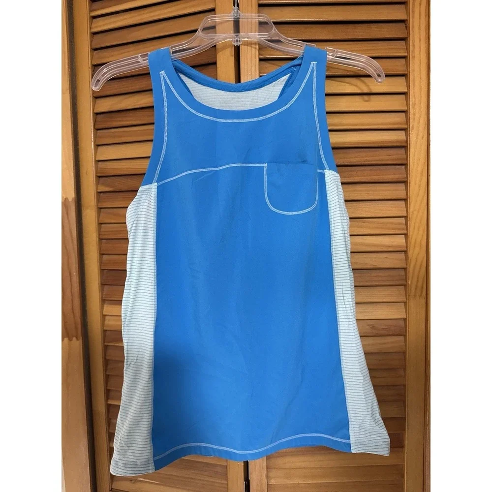 Lululemon Women's Athletic Tank Dress Blue Racerback Built-In Pocket‎